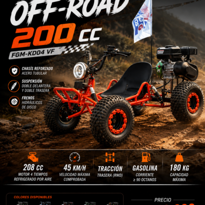 Go Kart Off Road FGM KD04 VF 200 cc color negro en venta en Bogotá